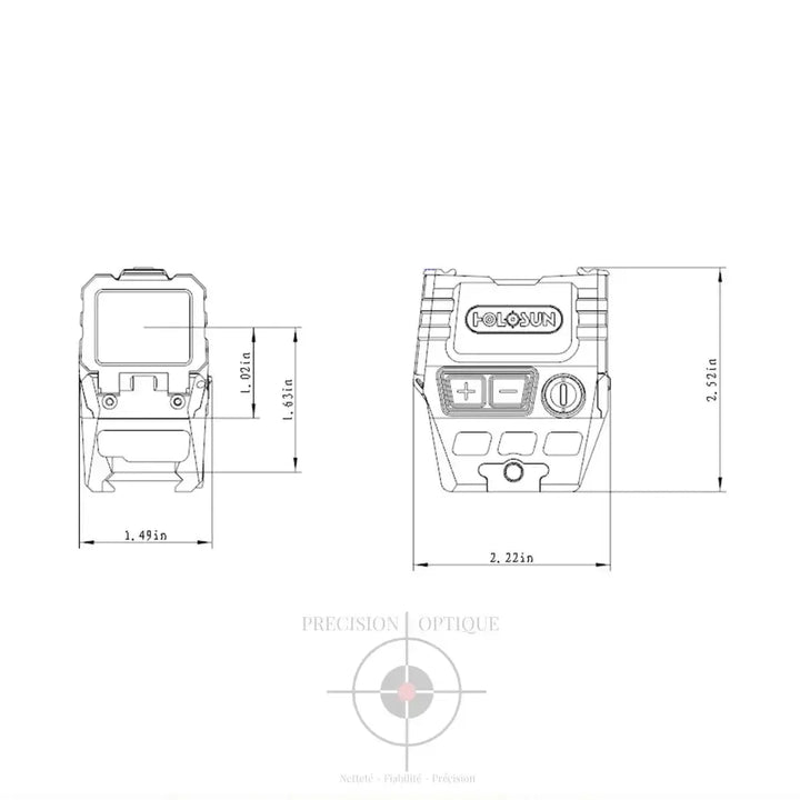Point Rouge Holosun Aems-Rd: Viseur Reflex - Réticule Interchangeable