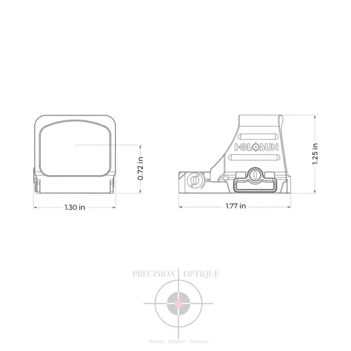 Point Rouge Holosun Hs507Comp: Viseur Reflex Compact Avec Réticule Polyvalent Rouge