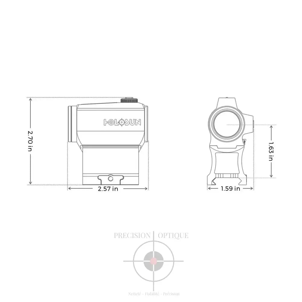 Point Rouge Reflex Holosun Hs407C-X2 - Mini Précision Et Performance Accrues Rouge