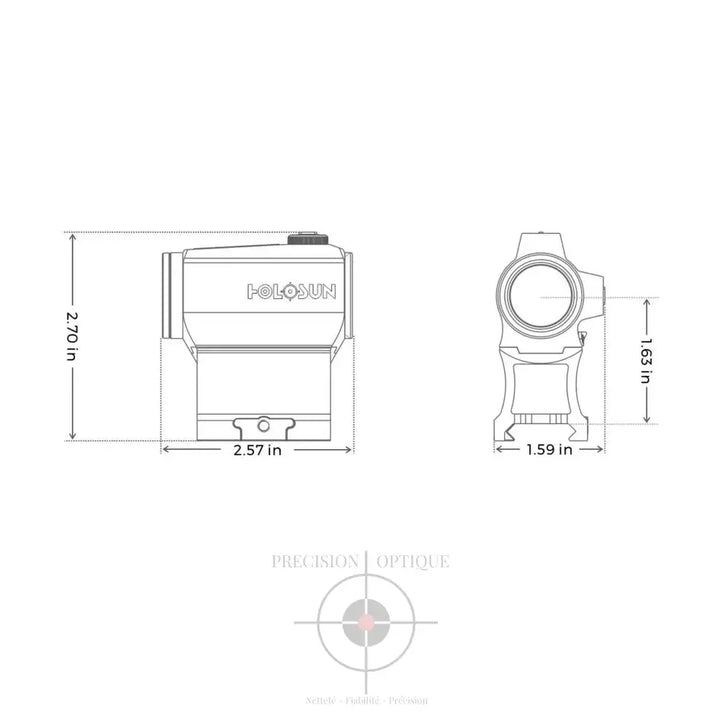 Point Rouge Reflex Holosun Hs407C-X2 - Mini Précision Et Performance Accrues Rouge